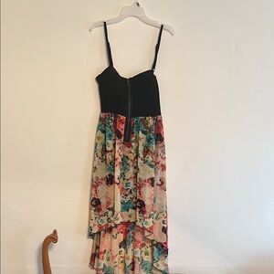 Floral Black and Multicolor Women's Dress
